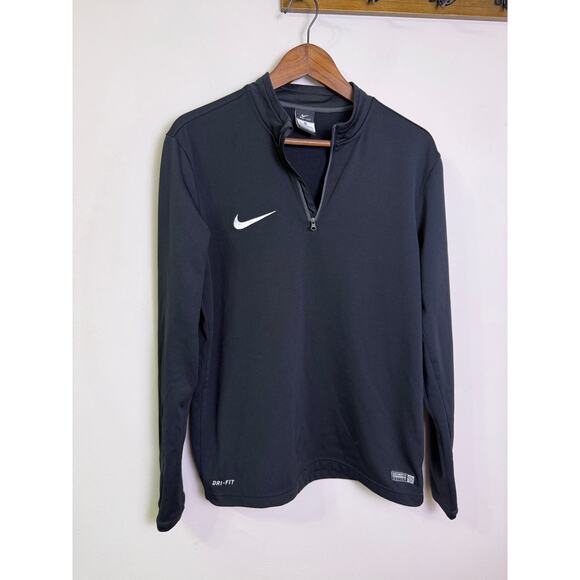 Nike Dri-FIT Quarter Zip Pullover Men’s Medium Black Long Sleeve Training Top - Picture 1 of 5